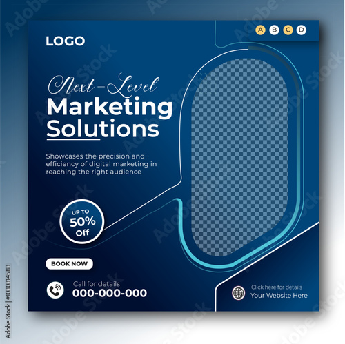 Digital marketing and corporate business service social media post banner template design