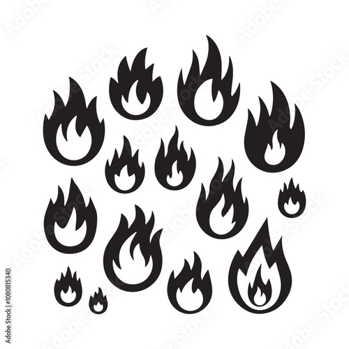 A set of fire vector illustration design
