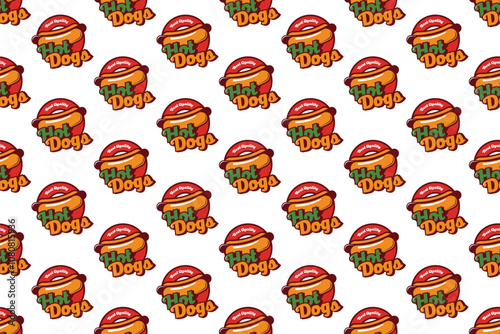 Hot dog seamless pattern background