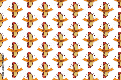 Hot dog seamless pattern background