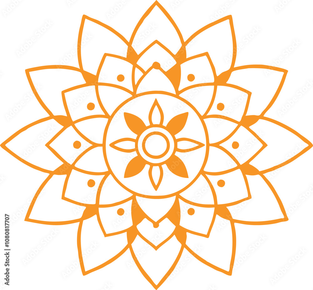 Indian traditional mandala art design line art vector Indian traditional mandala art design line art vector