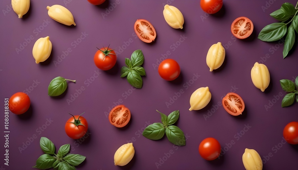 Composición de comida atractiva italiana, asiática y mediterránea Composición de comida atractiva italiana, asiática y mediterránea