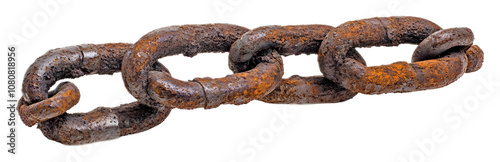 rusted metal chain isolated on white background