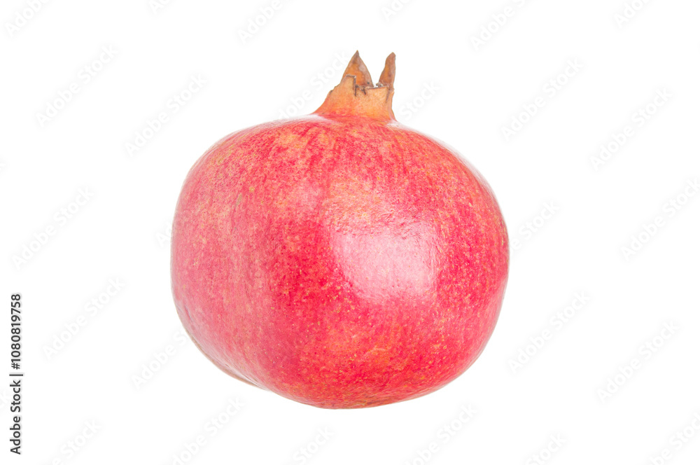 Ripe pomegranate close up on a white background Ripe pomegranate close up on a white background