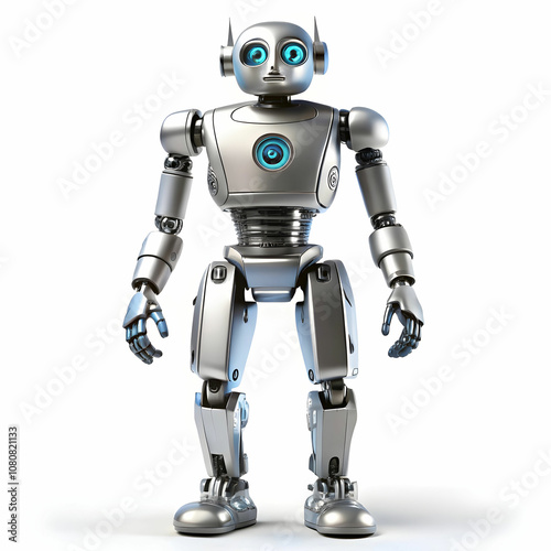 robot with white backgroug photo