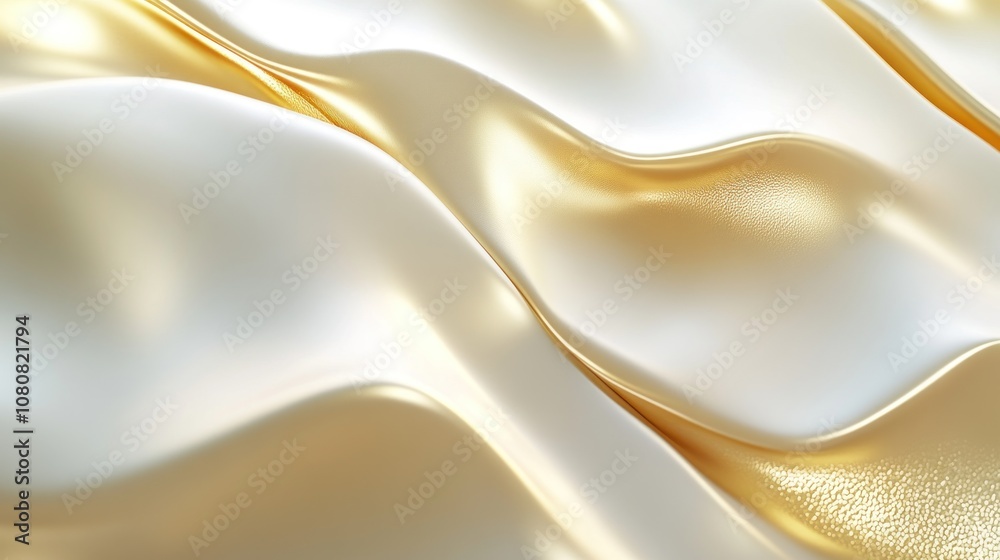 Fototapeta premium Golden and White Fabric Abstract Background