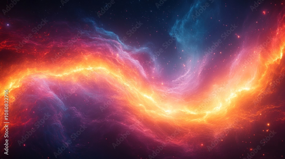 Fototapeta premium Vivid cosmic nebula with swirling colors and ethereal light.