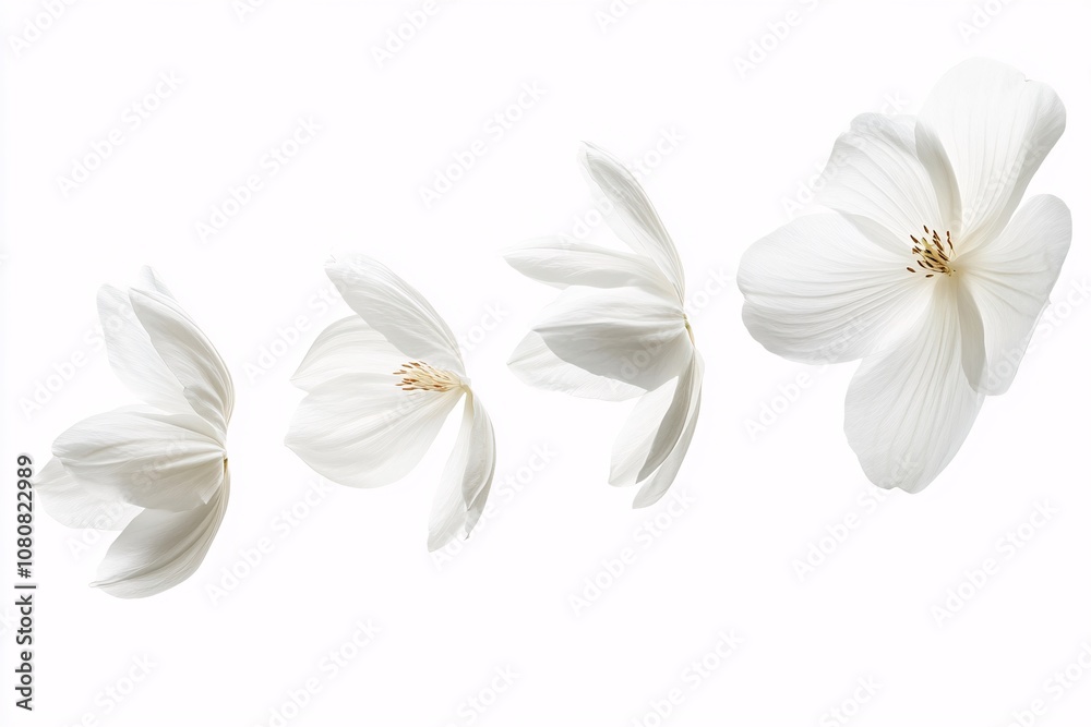 Fototapeta premium White Flower Petals in Delicate Bloom - Nature Photography