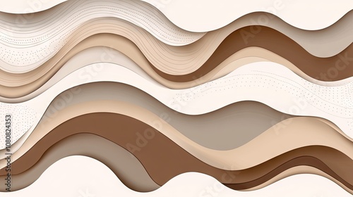 Abstract wavy patterns in soft beige and cream tones, creating an elegant and modern design suitable for backgrounds, wallpapers, or artistic projects.