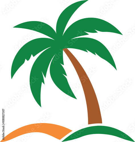 palm coconut tree logo icon vector art