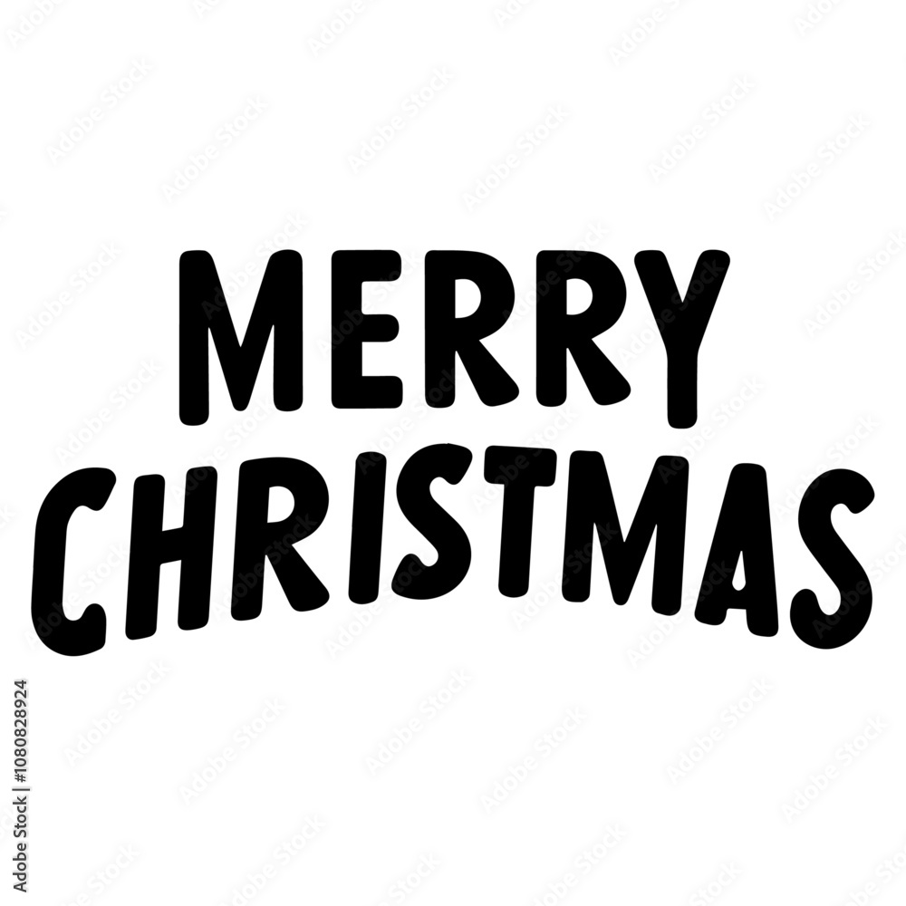Black and white Merry Christmas lettering text vector icon illustration. Black and white Merry Christmas lettering text vector icon illustration.