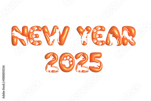 3d New Year 2025 logo