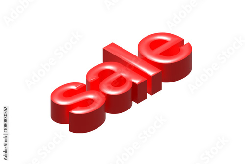 3d render of a discount symbol sale made of red cubes