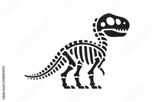 dinosaur skull vector silhouette isolated in white background