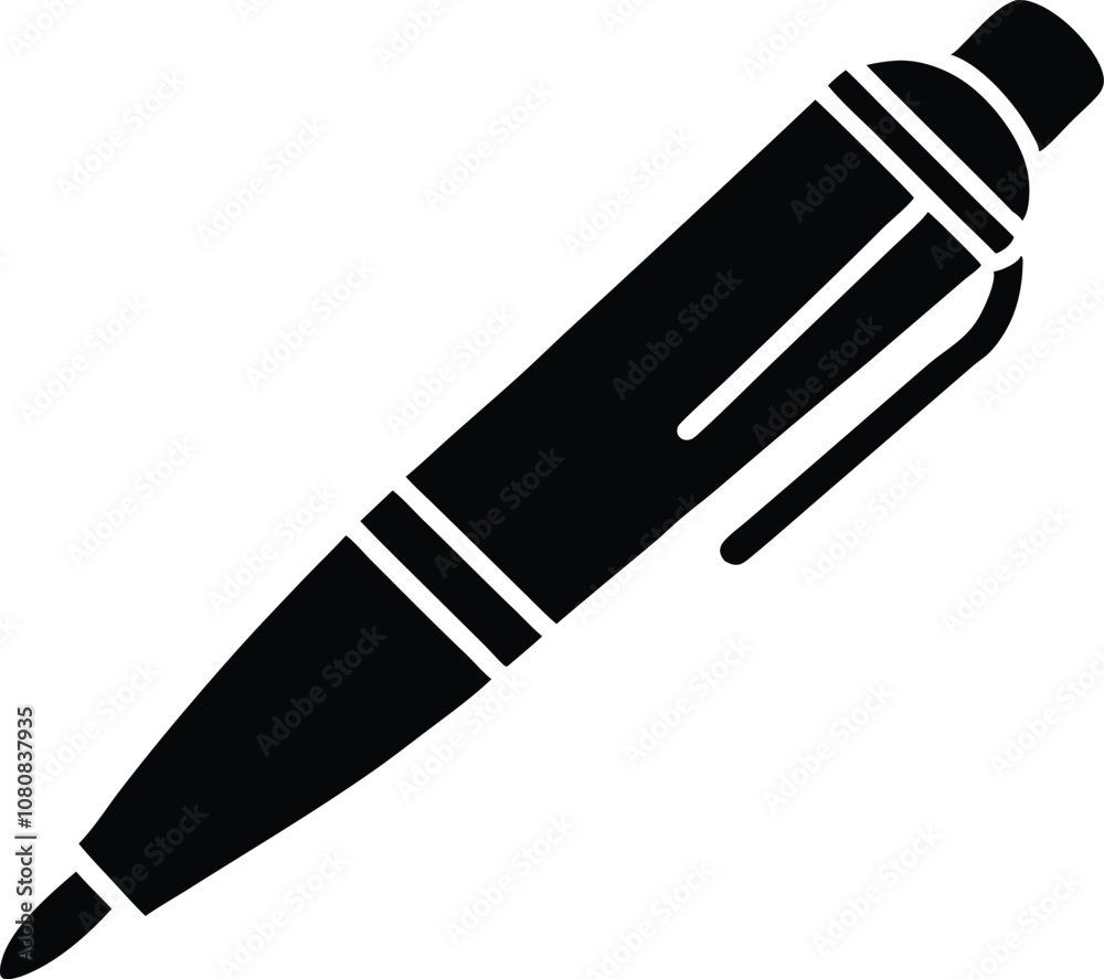 pen silhouette vector, pen icon black pen silhouette vector, pen icon black
