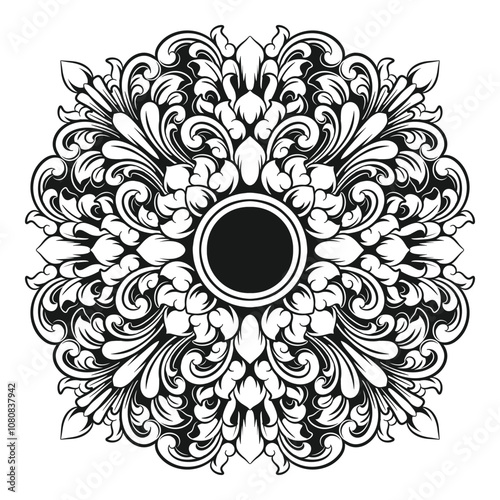 Vector beautiful engraved circle ornament