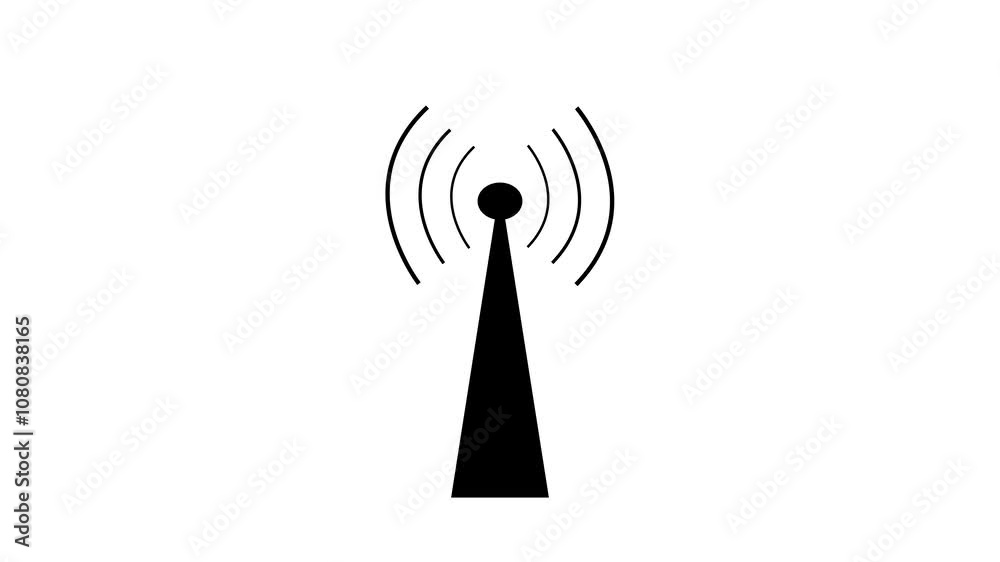 Animation of a Wi-Fi hotspot signal icon on a black background. Animation of a Wi-Fi hotspot signal icon on a black background.