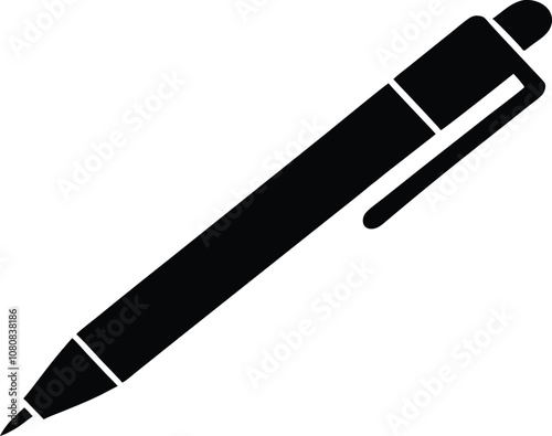 pen silhouette vector, pen icon black 