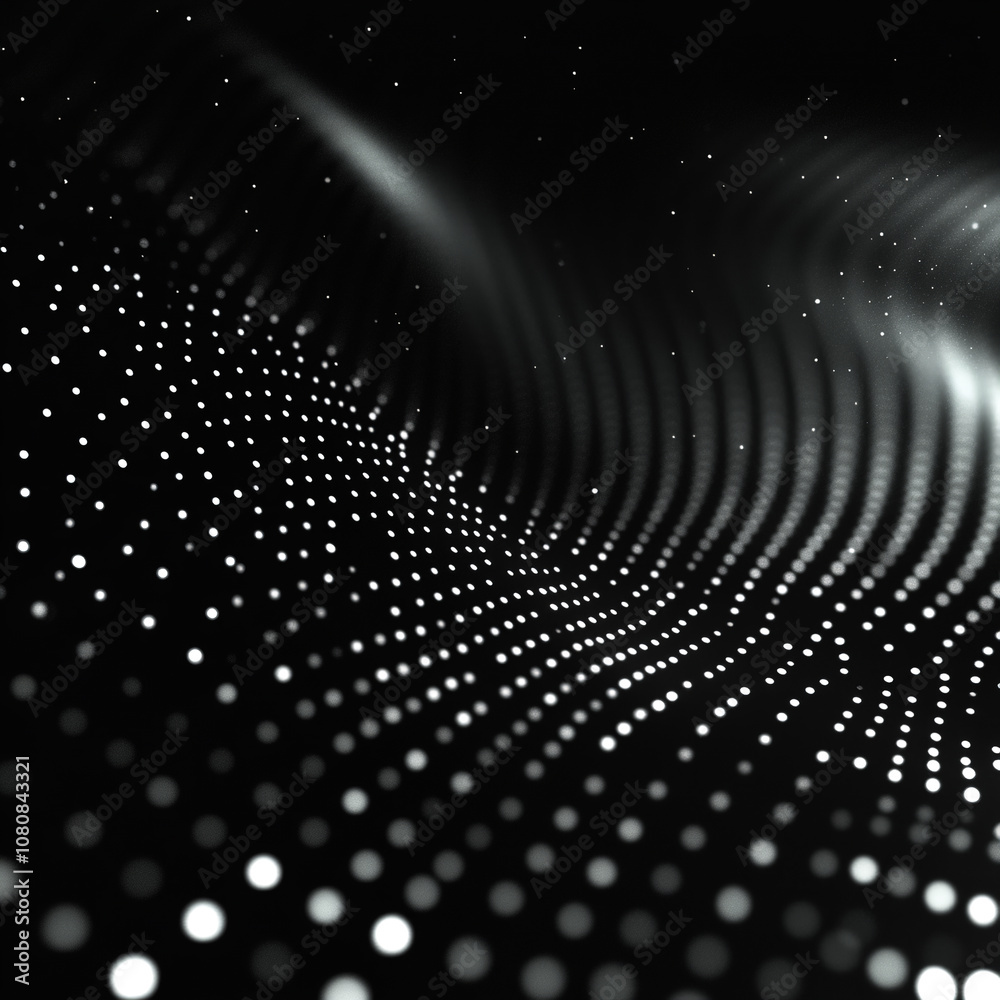 Abstract minimalist background with even distribution of small dots, black background with white dots, creates a feeling of depth and lightness, ideal for modern graphics and design Abstract minimalist background with even distribution of small dots, black background with white dots, creates a feeling of depth and lightness, ideal for modern graphics and design