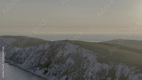 Wallpaper Mural Aerial shot of the coastal island and moody grey sky Torontodigital.ca