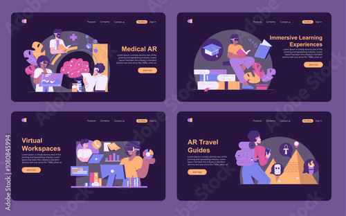 Immersive Reality. Flat Vector Illustration