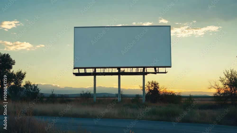 blank billboard beside highway mockup Video blank billboard beside highway mockup Video