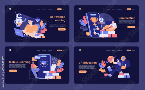 Edtech. Flat Vector Illustration