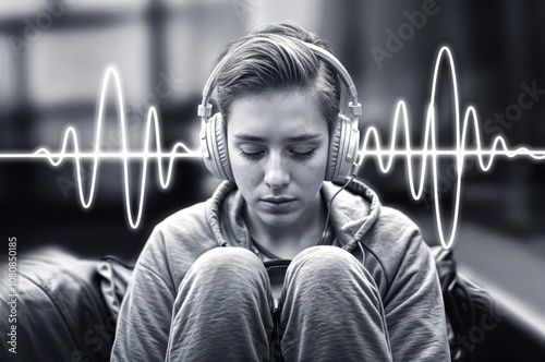 The Healing Power of Music: Close-up of a Person Relaxing with Headphones for Mental Wellness
