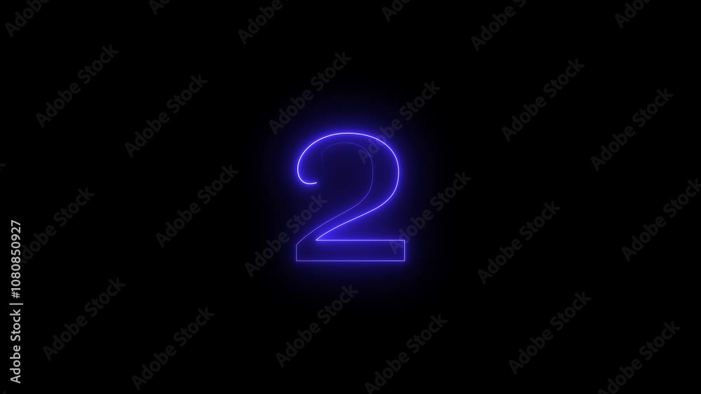 Glowing neon animated number 2. Two-color looping trendy glowing neon numeric number 2. Educational mathematics concept Glowing neon animated number 2. Two-color looping trendy glowing neon numeric number 2. Educational mathematics concept