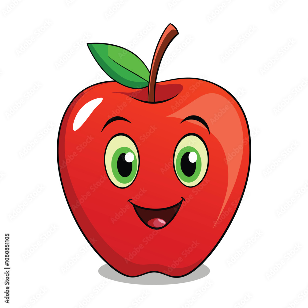 3d rendering of beautiful colorful apple cartoon 3d rendering of beautiful colorful apple cartoon