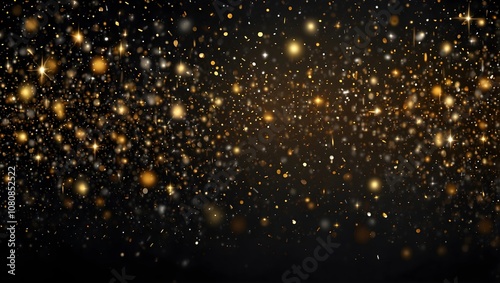 Many tiny golden lights scattered on a dark background.