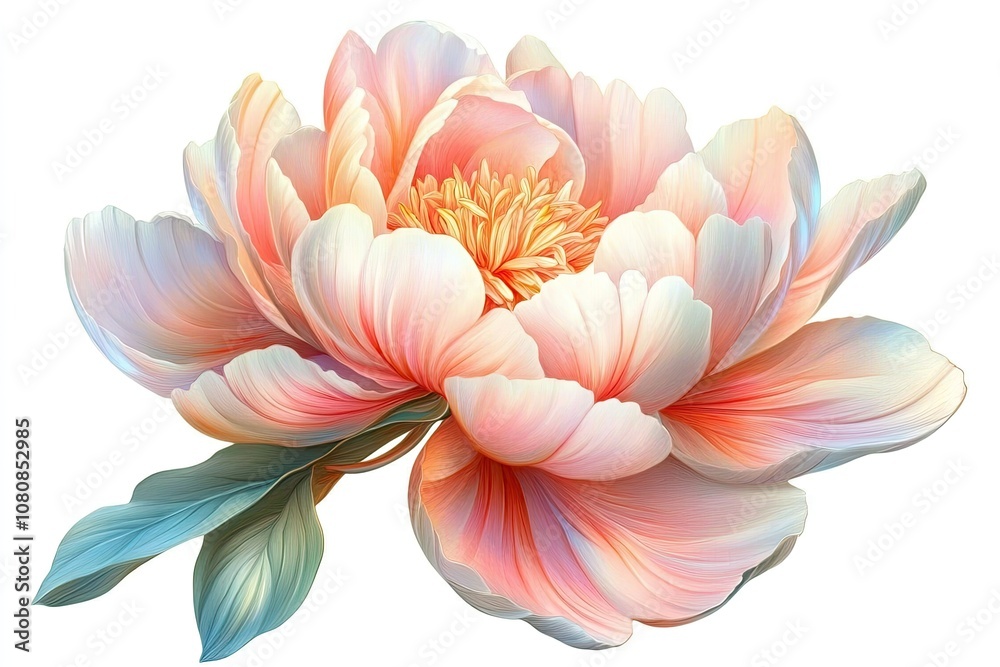 Peony isolated on white background