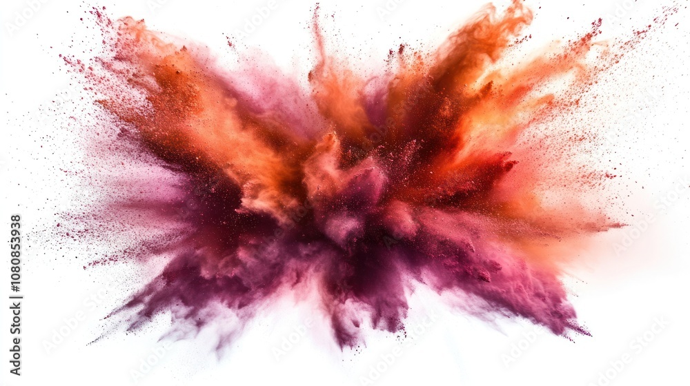 Colorful Powder Explosion on White Background Colorful Powder Explosion on White Background