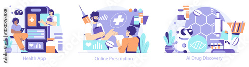 Healthtech. Flat Vector Illustration
