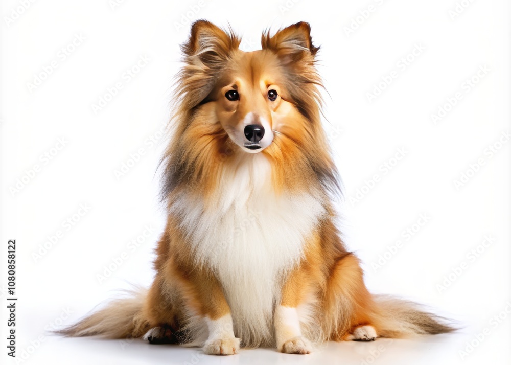 Beautiful Sheepdog Portrait in Studio Setting Isolated on White Background Showcasing Fluffy Fur, Expressive Features, and Playful Personality Beautiful Sheepdog Portrait in Studio Setting Isolated on White Background Showcasing Fluffy Fur, Expressive Features, and Playful Personality