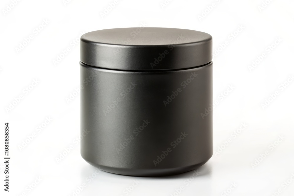 Elegant Black Cylindrical Container with Matte Finish Isolated on White Background for Versatile Storage Solutions and Design Inspiration
