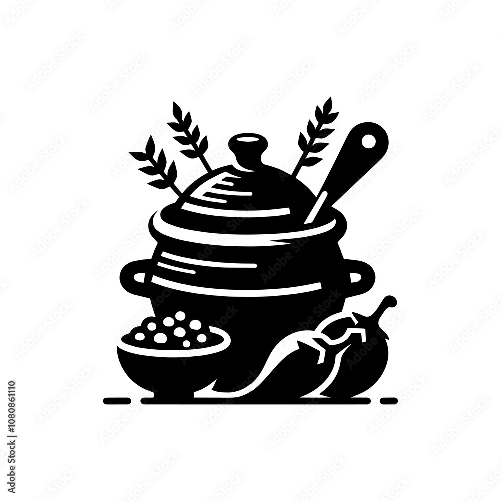 Simple Vector Icon of a Small Spanish dishes – Logo Design Illustration Simple Vector Icon of a Small Spanish dishes – Logo Design Illustration