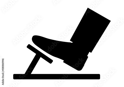 Car Pedals. Foot Pressing on Brake or Accelerator or Clutch Pedal Icon Symbol. Vector Illustration. 