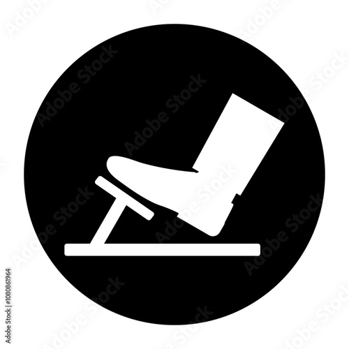 Car Pedals. Foot Pressing on Brake or Accelerator or Clutch Pedal Icon Symbol. Vector Illustration. 