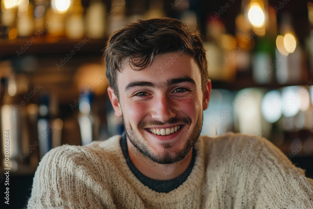 A man enjoying party drinking unusual cocktail in pub generative AI image A man enjoying party drinking unusual cocktail in pub generative AI image