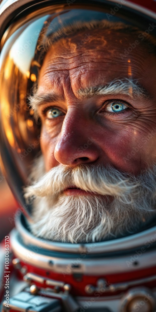 Santa Claus astronaut in a helmet Santa Claus astronaut in a helmet