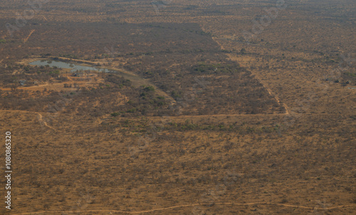 Obraz na płótnie Luftbild Landschaftsbild - Flora Botanik Busch im Krüger National Park - Kruger Nationalpark Südafrika w salonie