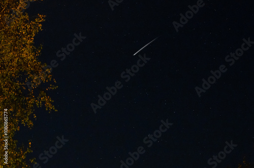 Obraz na płótnie Astrofotografie, Sternenhimmel Aufnahme mit Sternschnuppe aus dem Krüger National Park w salonie