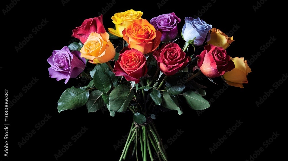 A Bouquet of Colorful Roses A Bouquet of Colorful Roses