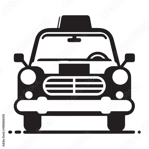 Simple Vector Icon of a taxis – Logo Design Illustration