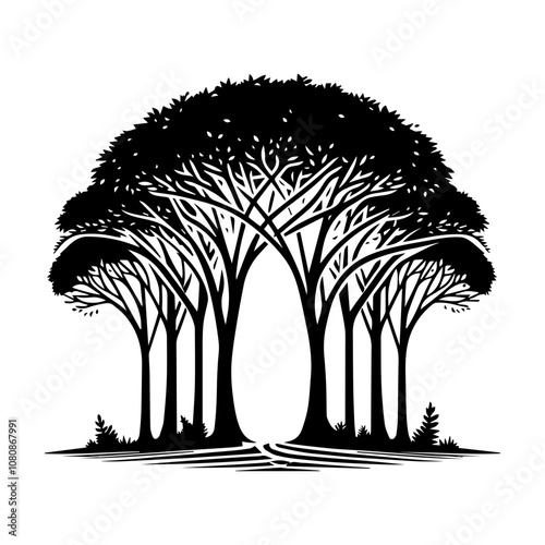 Simple Vector Icon of a brazilian forest – Logo Design Illustration
