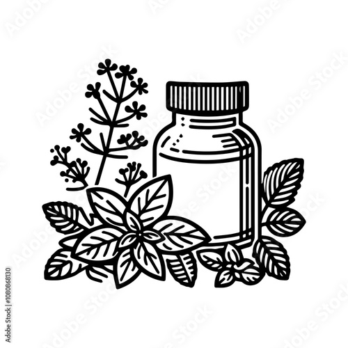 Simple Vector Icon of a healty herbal – Logo Design Illustration