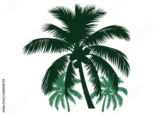 palm tree silhouette vector illustration isolated on white background