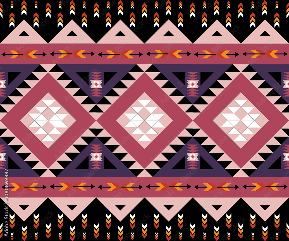 Geometric tribal native fabric navajo seamless pattern. Geometric tribal native fabric navajo seamless pattern.