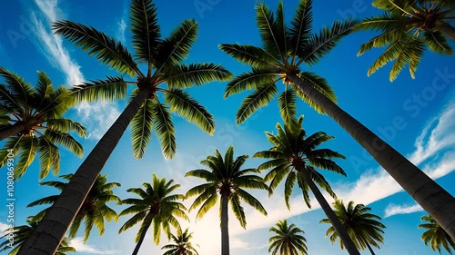 Wallpaper Mural  Palm Trees and Clear Blue Sky on a Sunny Day Torontodigital.ca